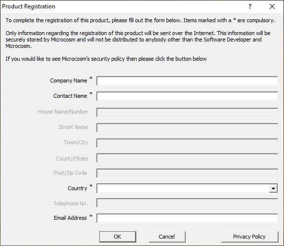 Customer information form